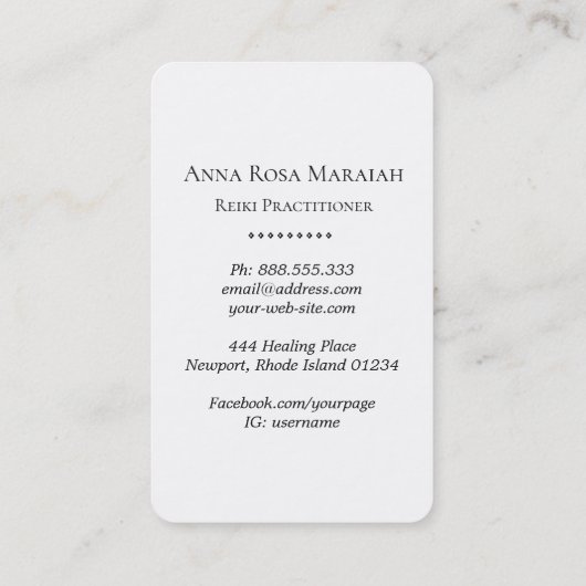 Carte De Visite *~* Floral Yoga Coeur pivoine Fleur Reiki Lotus (Dos)