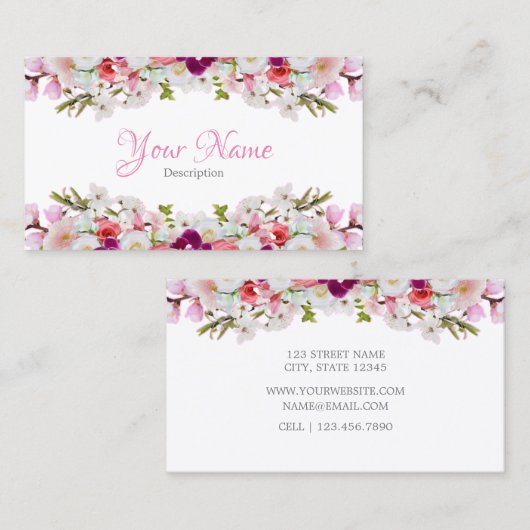 Carte de visite - Florale (Devant / Derrière)