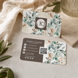 Carte de visite florale à l'aquarelle élégante