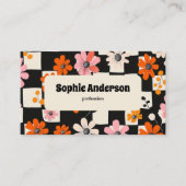Carte de visite florale audacieuse moderne (Devant)