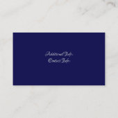 Carte de visite florale bleue Monogram 4 (Dos)