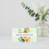 Carte de visite florale boho jaune botanique (Debout devant)