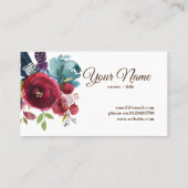 carte de visite florale boho, violet (Dos)