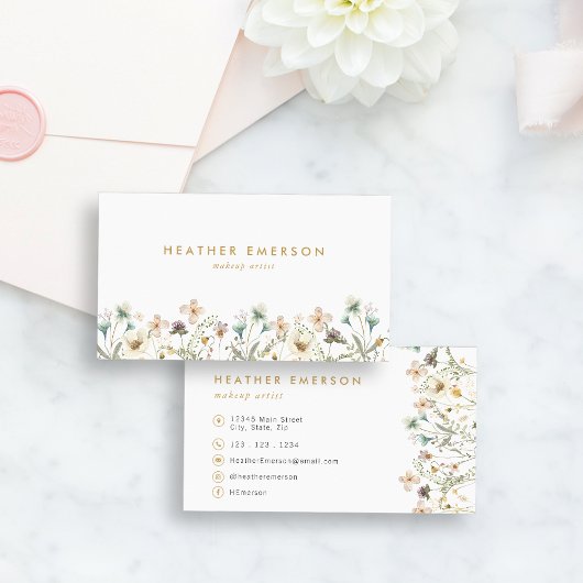 Carte de visite florale chic