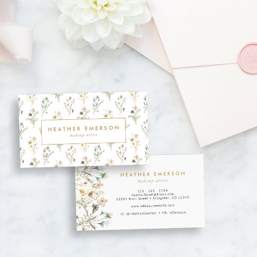 Carte de visite florale chic