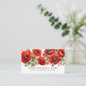 Carte de visite florale Coquelicots Rouges (Debout devant)