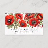 Carte de visite florale Coquelicots Rouges (Devant)