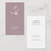 Carte de visite florale crème moderne (Devant / Derrière)