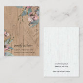 CARTE DE VISITE FLORALE DE L'EUCALYPTUS À COUCHER EN BOIS (Devant / Derrière)