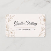 Carte de visite florale de professeur de yoga (Devant)