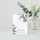 CARTE DE VISITE FLORALE DE ROSE RUSTIQUE EUCALYPTUS REARRÊTER LE N (Debout devant)