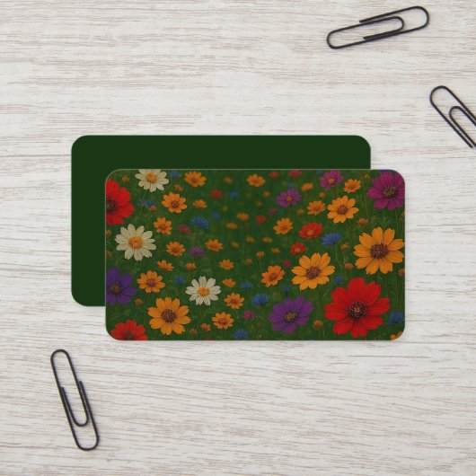 Carte de visite florale magnifique (1) (Devant/Arrière en situation)