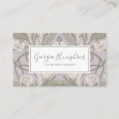 Carte de visite florale mauve classique (Devant)