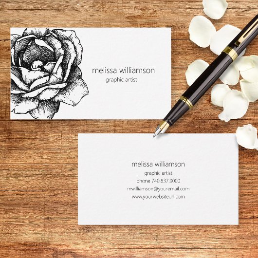 Carte De Visite Florale Minimaliste