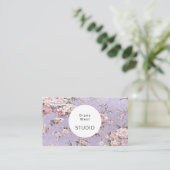 Carte de visite florale moderne élégante (Debout devant)