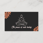 Carte de visite florale noire et blanche Mandala R (Dos)