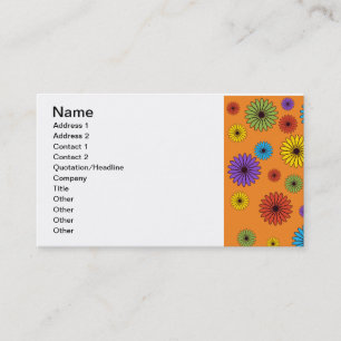 Carte de visite florale orange mignonne