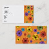 Carte de visite florale orange mignonne (Devant / Derrière)