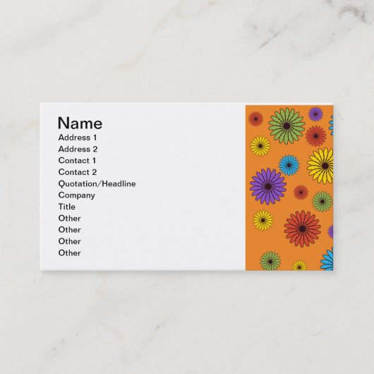 Carte de visite florale orange mignonne (Devant)