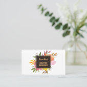 Carte de visite florale orange moderne (Debout devant)