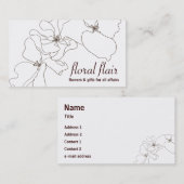 Carte de visite florale ou de boutique de cadeaux (Devant / Derrière)