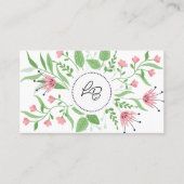 Carte de visite florale rose (Devant)