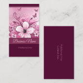 Carte de visite florale rose 2 (Devant / Derrière)