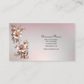Carte de visite florale rose décorative (Dos)