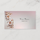 Carte de visite florale rose décorative (Devant)