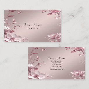 Carte de visite florale rose délicate
