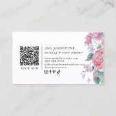 Carte De Visite Florales florales vibrantes Code QR (Dos)