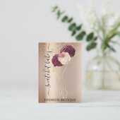 Carte De Visite Florals Wreath Rose Marsala QR Code Body Stylist (Debout devant)