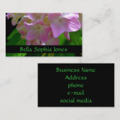 Carte De Visite Floraux roses floraux violets hydrangées oranges (Devant / Derrière)