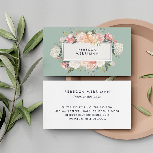 Carte De Visite Flore antique - Blush & Sage
