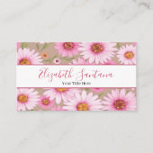 Carte De Visite Flore blanc rose pâle (Devant)