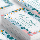 Carte De Visite Flore bleu ciel