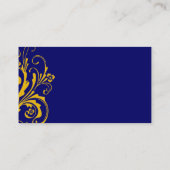 Carte De Visite Flore chic bleu et jaune (Dos)
