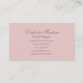 Carte De Visite Flore classique Rose rose et ivoire (Dos)