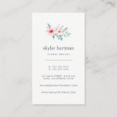 Carte De Visite Flore de Blush et de Sage | vertical (Dos)