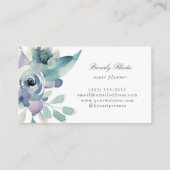 Carte De Visite Flore de l'aquarelle bleue (Dos)