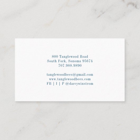 Carte De Visite Flore de libellule du jardinier (Dos)