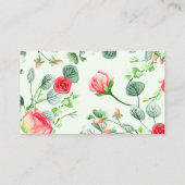 Carte De Visite Flore de printemps verte (Dos)