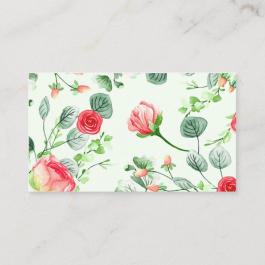 Carte De Visite Flore de printemps verte (Dos)