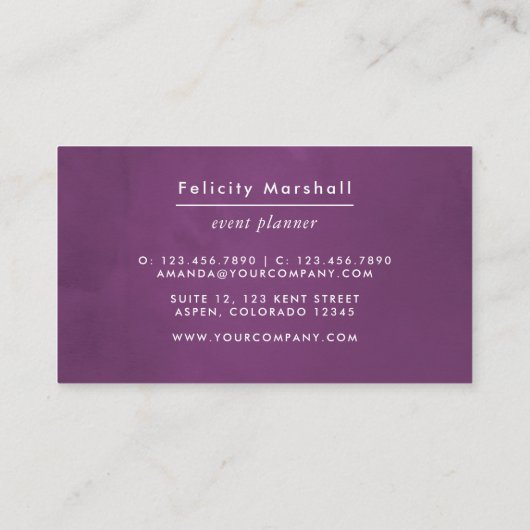 Carte De Visite Flore de velours profond (Dos)