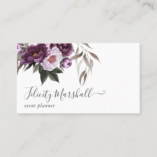 Carte De Visite Flore de velours profond (Devant)