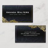 Carte De Visite Flore d'or | Arrière - plan de lignes topographiqu (Devant / Derrière)