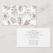 Carte De Visite Flore Doula blanche Entraînement de naissance B (Devant / Derrière)