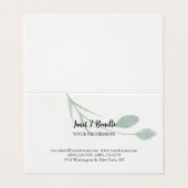 Carte De Visite Flore Élégant Plaque Simple Professionnel (Extérieur déplié)