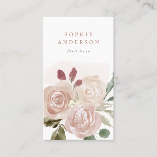 Carte De Visite Flore et verdure neutres Boho simple (Devant)