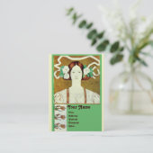 Carte De Visite FLORE/FEMME AVEC ROSES BLANCHES MONOGRAM Pearl (Debout devant)